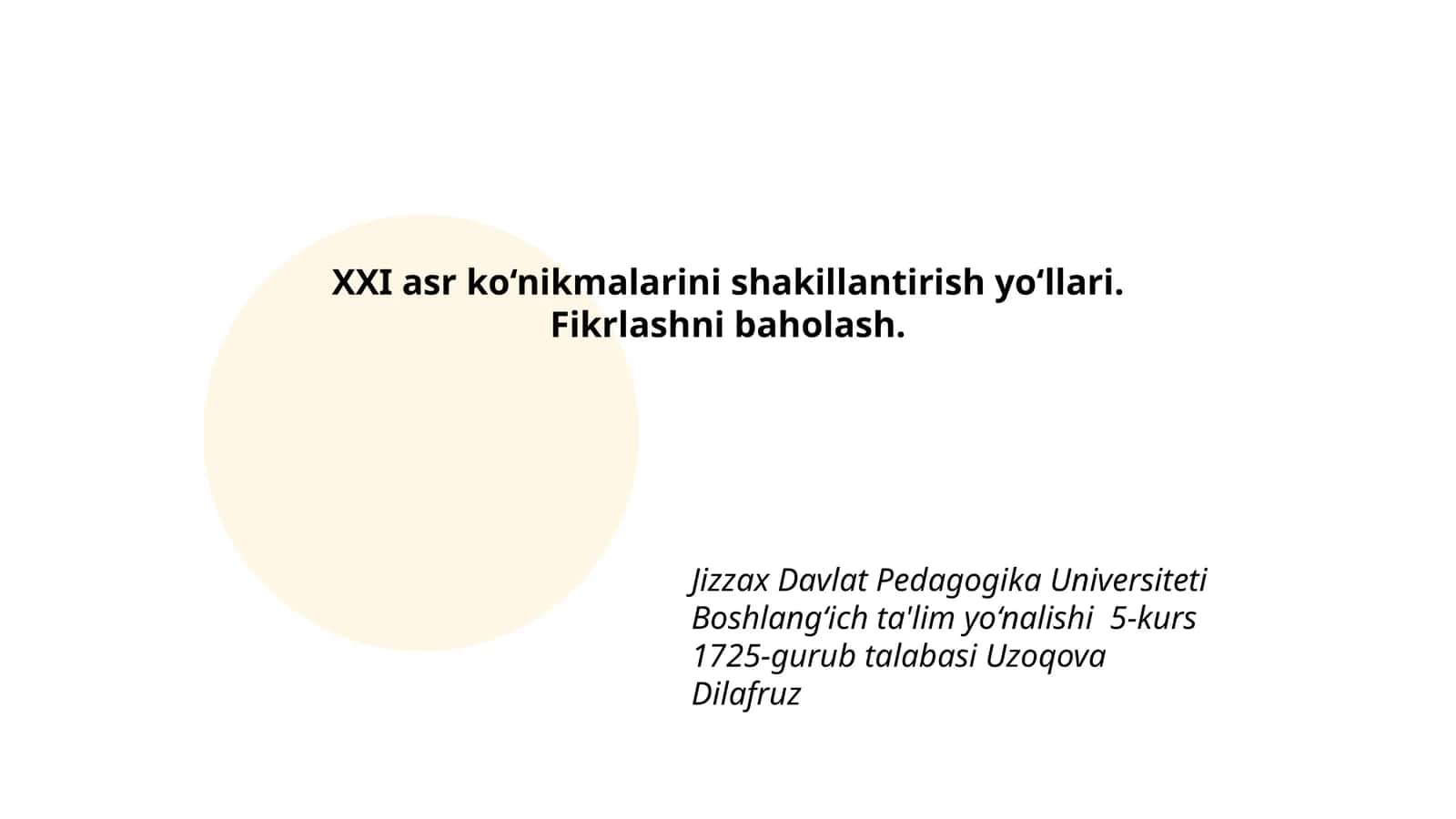 XXI asr ko‘nikmalarini shakillantirish yo‘llari