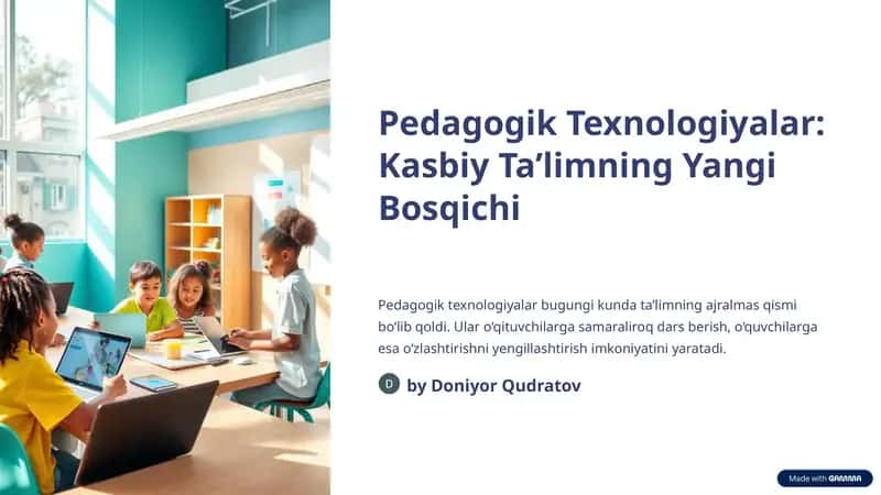 Pedagogik Texnologiyalar