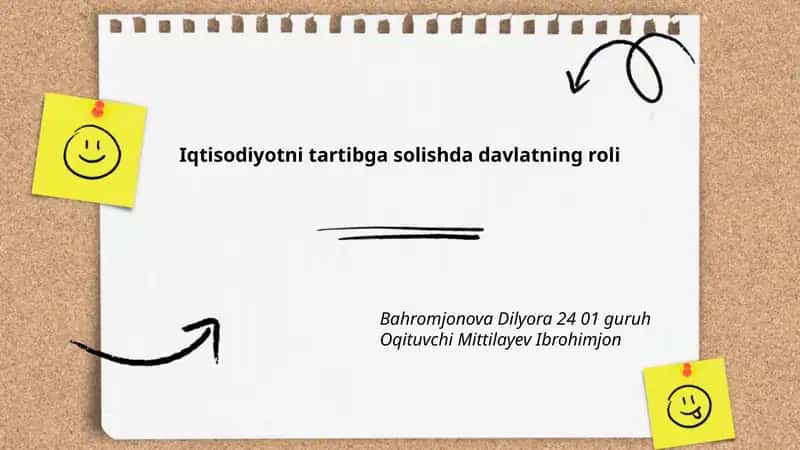 Iqtisodiyotni Tartibga Solishda Davlatning Roli