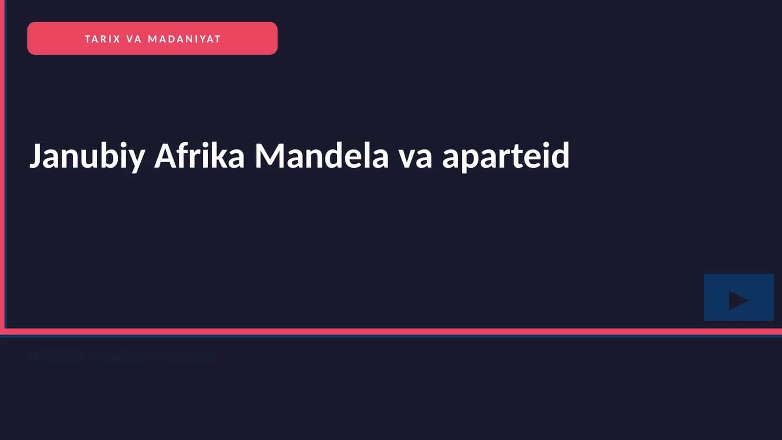 Janubiy Afrika Mandela va aparteid