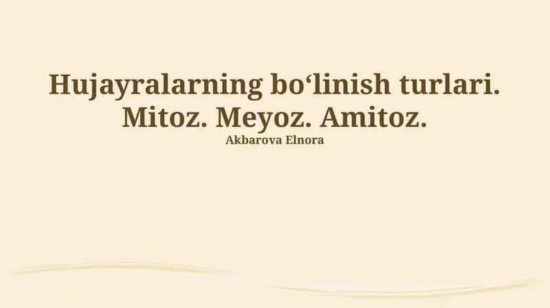 Mitotsning ahamiyati