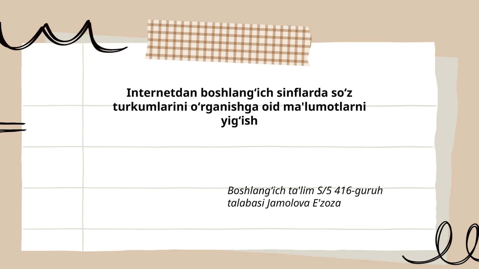 Internetdan boshlangʻich sinflarda soʻz turkumlarini oʻrganishga oid ma'lumotlarni yigʻish
