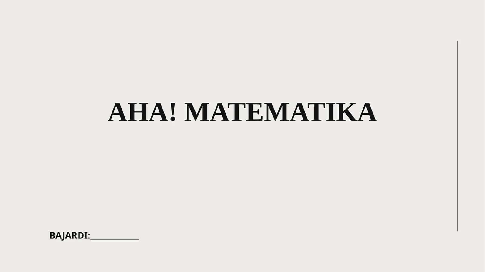 AHA! Matematika