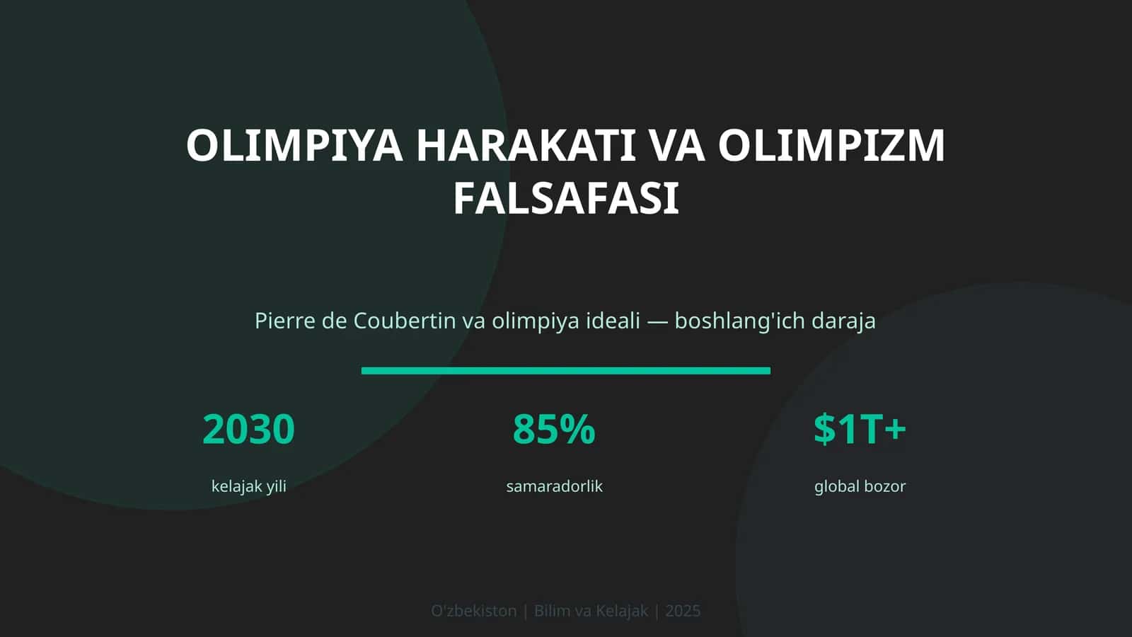 OLIMPIYA HARAKATI VA OLIMPIZM FALSAFASI