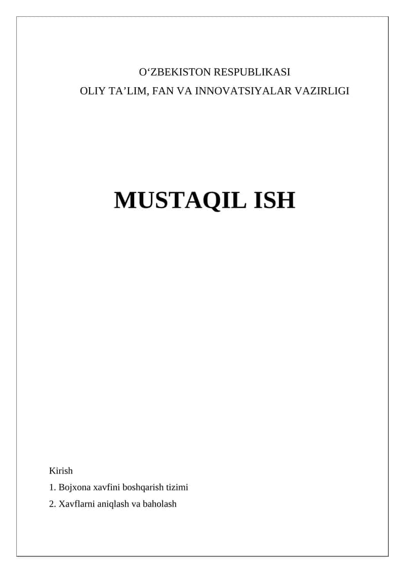 Bojxona xavfini boshqarish tizimi