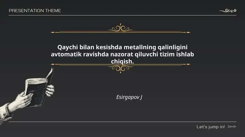Metallni kesishda avtomatik nazorat tizimi