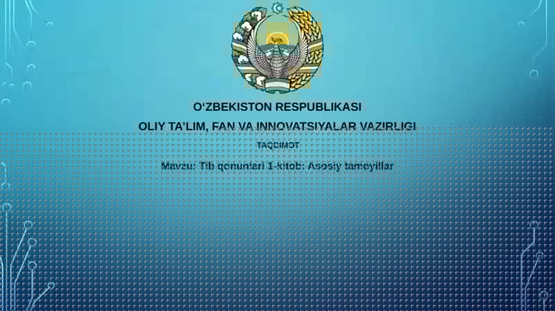 Asosiy tamoyillar va Tibbiyot