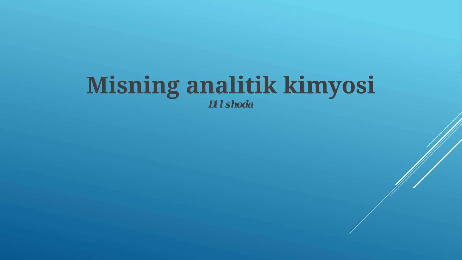 Misning analitik kimyosi