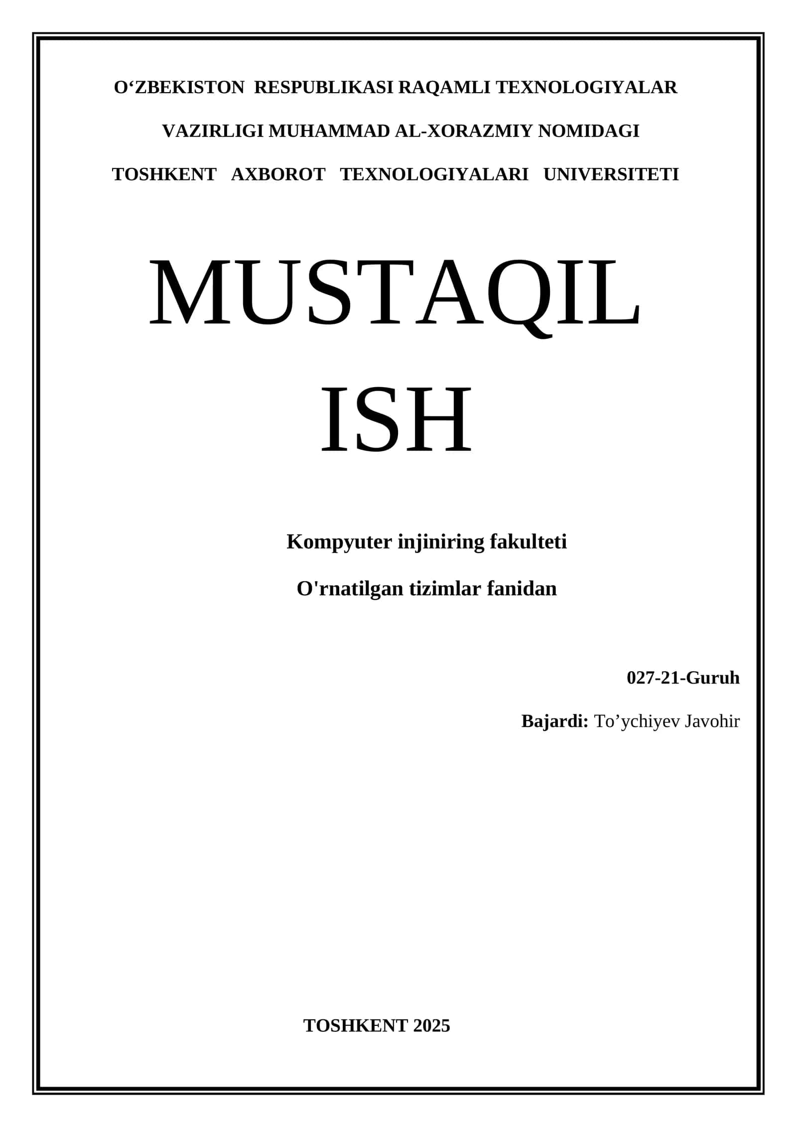 PIC mikrokontrollerlar oilasi va ularning qo‘llanilishi