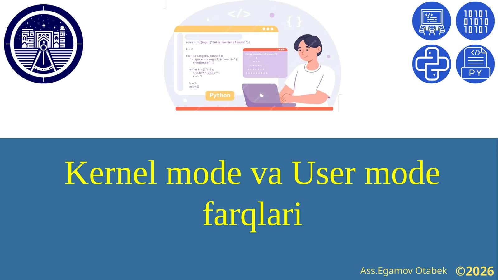 Kernel mode va User mode farqlari