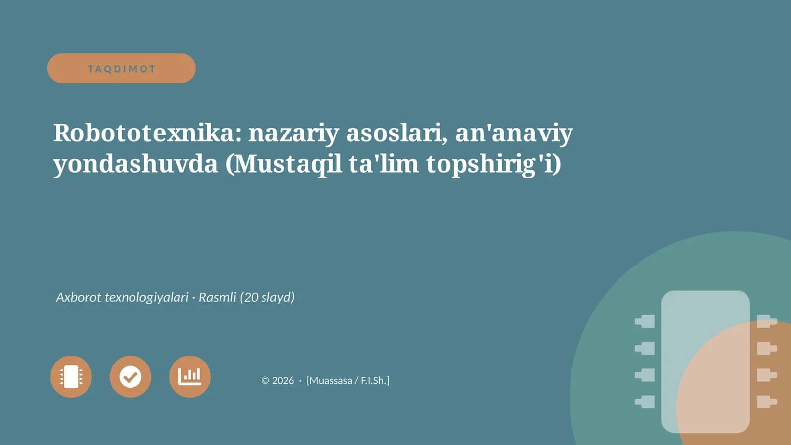 Robototexnika: nazariy asoslari, an'anaviy yondashuvda