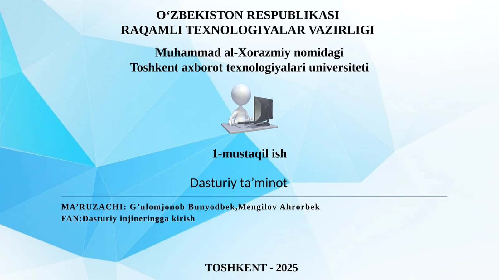 Dasturiy ta'minotning asosiy tushunchalari