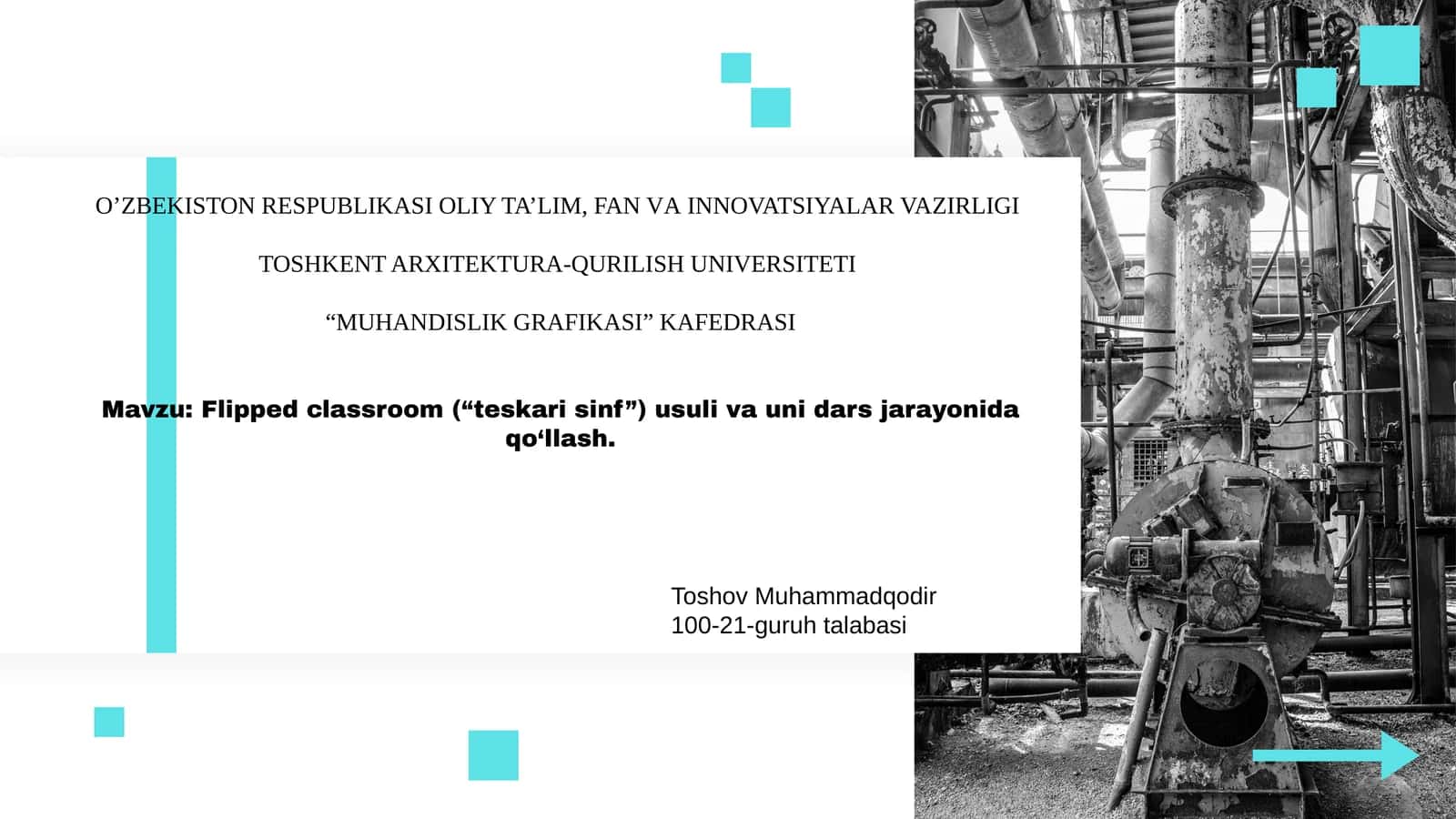 Flipped classroom (“teskarisinf”) usuli