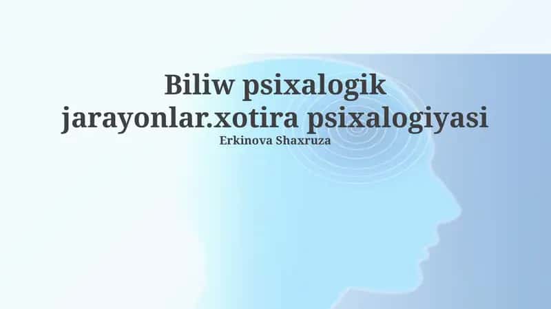 Xotira psixologiyasi