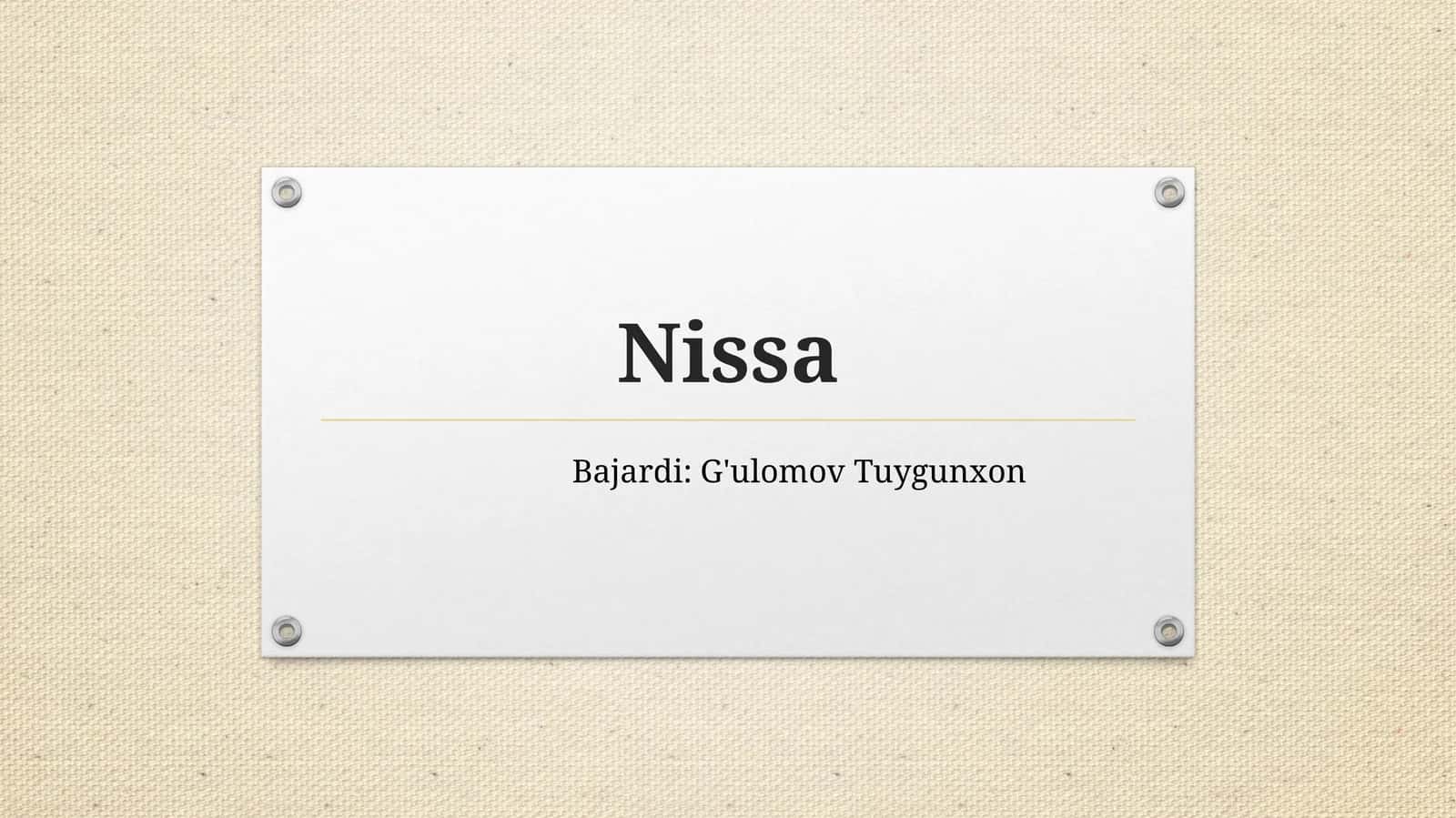 Nissan kompaniyasi tarixi