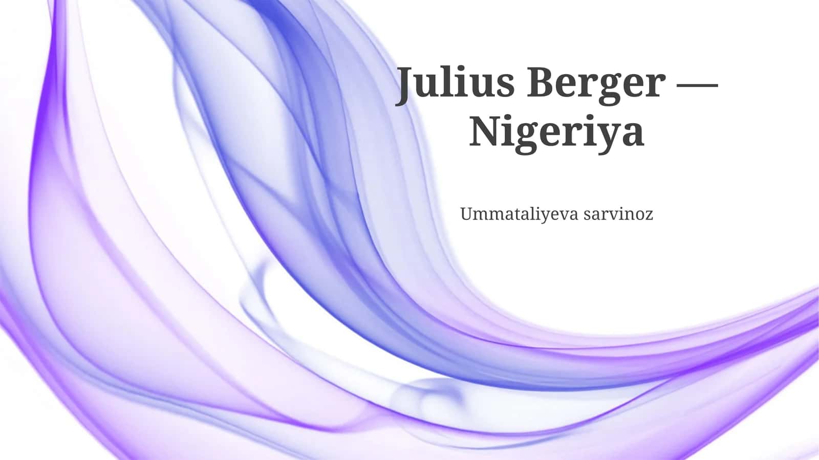 Julius Berger Nigeriya - Tarixi va Rivojlanishi