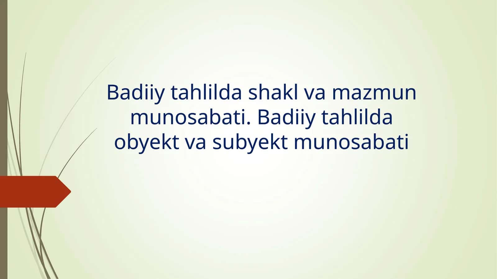 Badiiy tahlil fani asosida