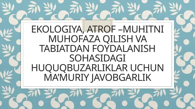 Ekologiya