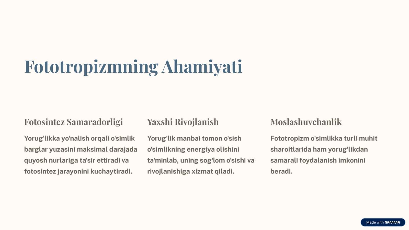 O'simliklarda Harakat Hodisalari