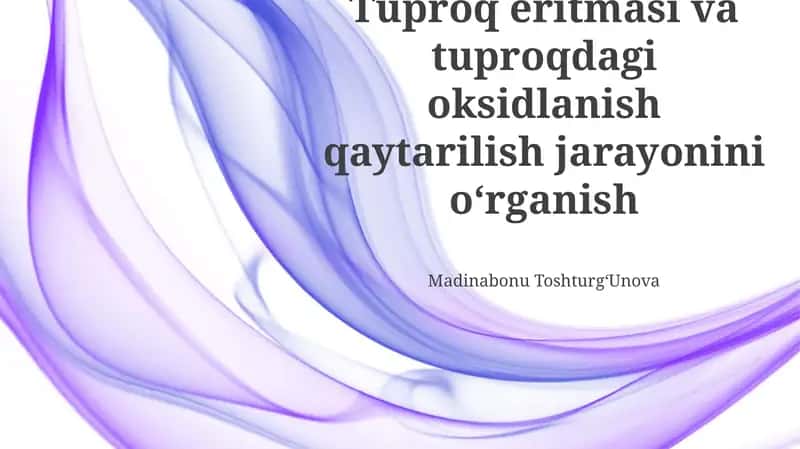 Ob-havo jarayonlari va tuproq onasi materiali
