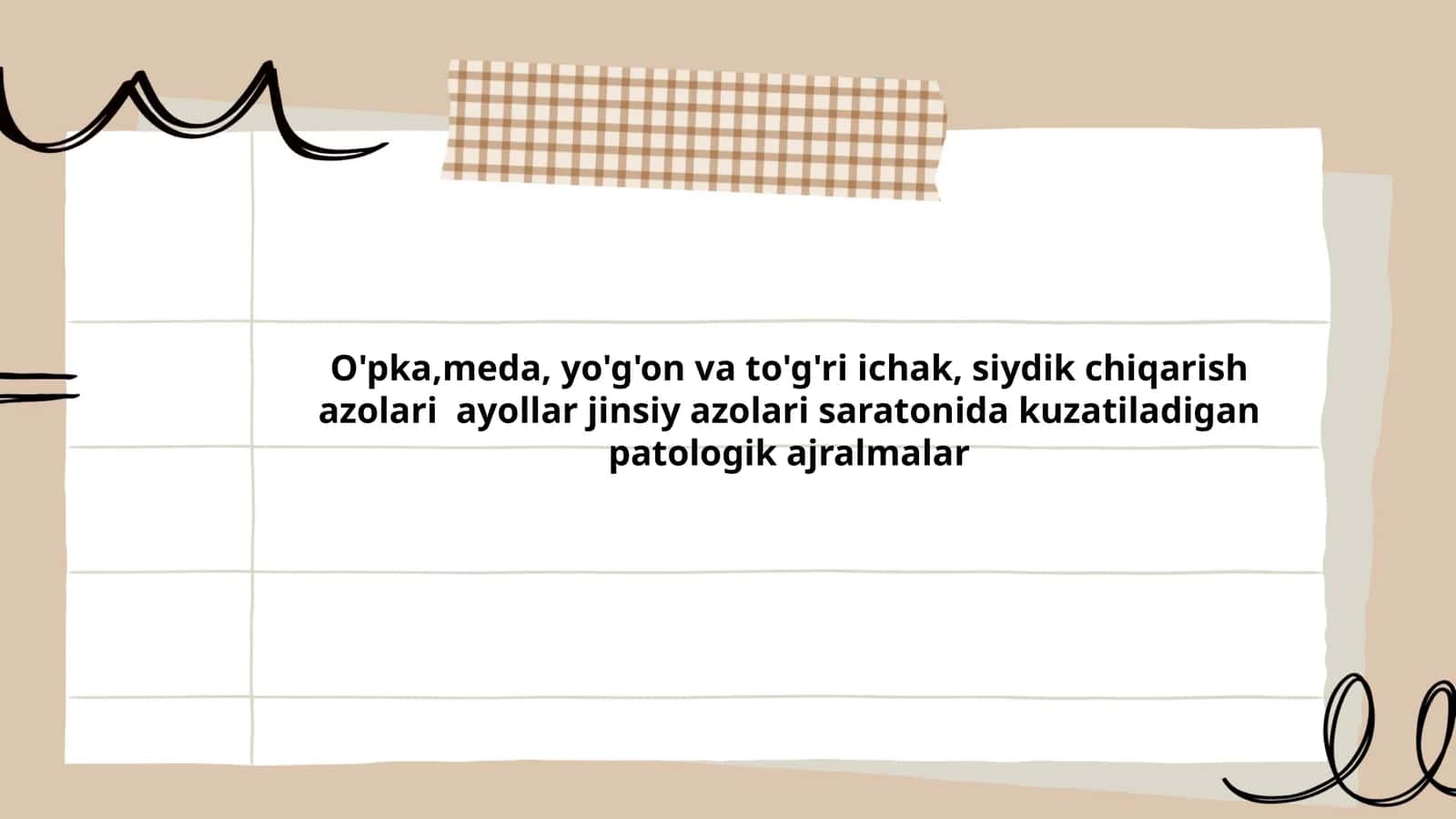 O'pka,meda, yo'g'on va to'g'ri ichak, siydik chiqarish azolari ayollar jinsjy azolari saratonida kuzatiladigan patologik ajralmalar