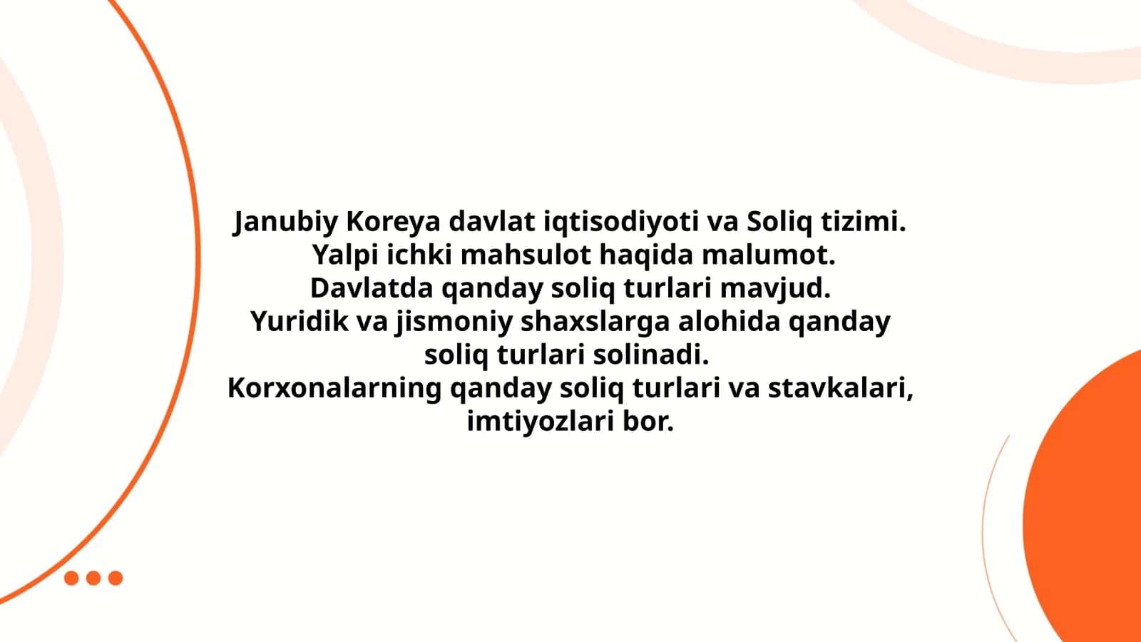 Janubiy Koreya davlat iqtisodiyoti va Soliq tizimi