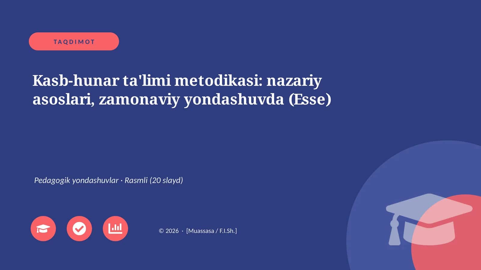 Kasb-hunar ta'limi metodikasi: nazariy asoslari, zamonaviy yondashuvda (Esse)