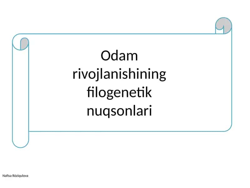 Odam rivojlanishining filogenetik nuqsonlari