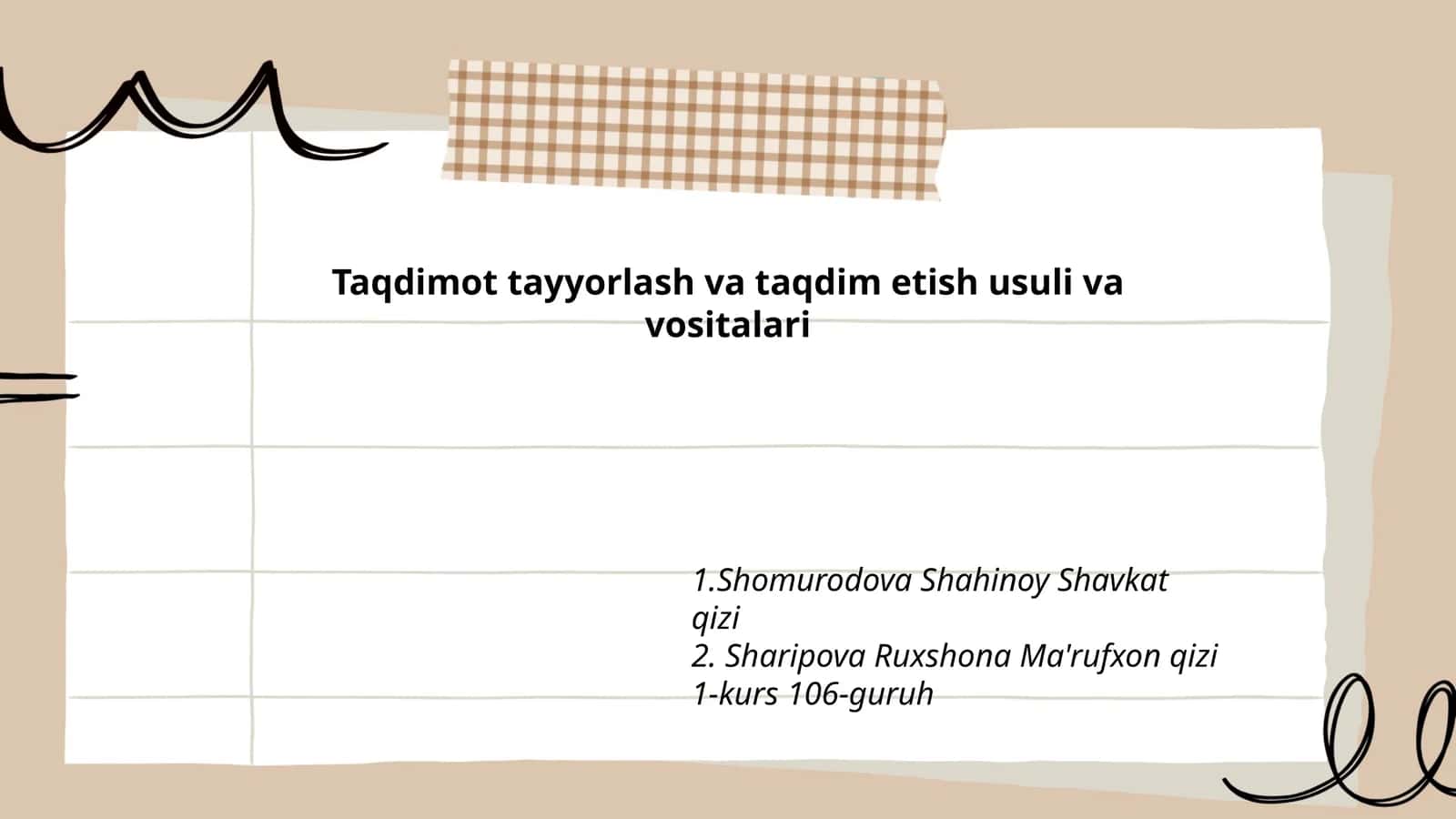 Taqdimot tayyorlash va taqdim etish usuli va vositalari