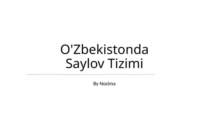 O'Zbekistonda Saylov Tizimi