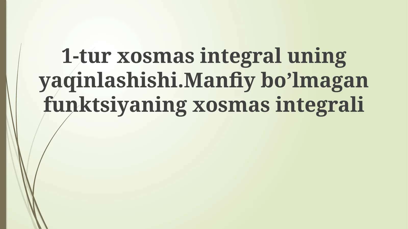 Integral taqqoslash mezonlari