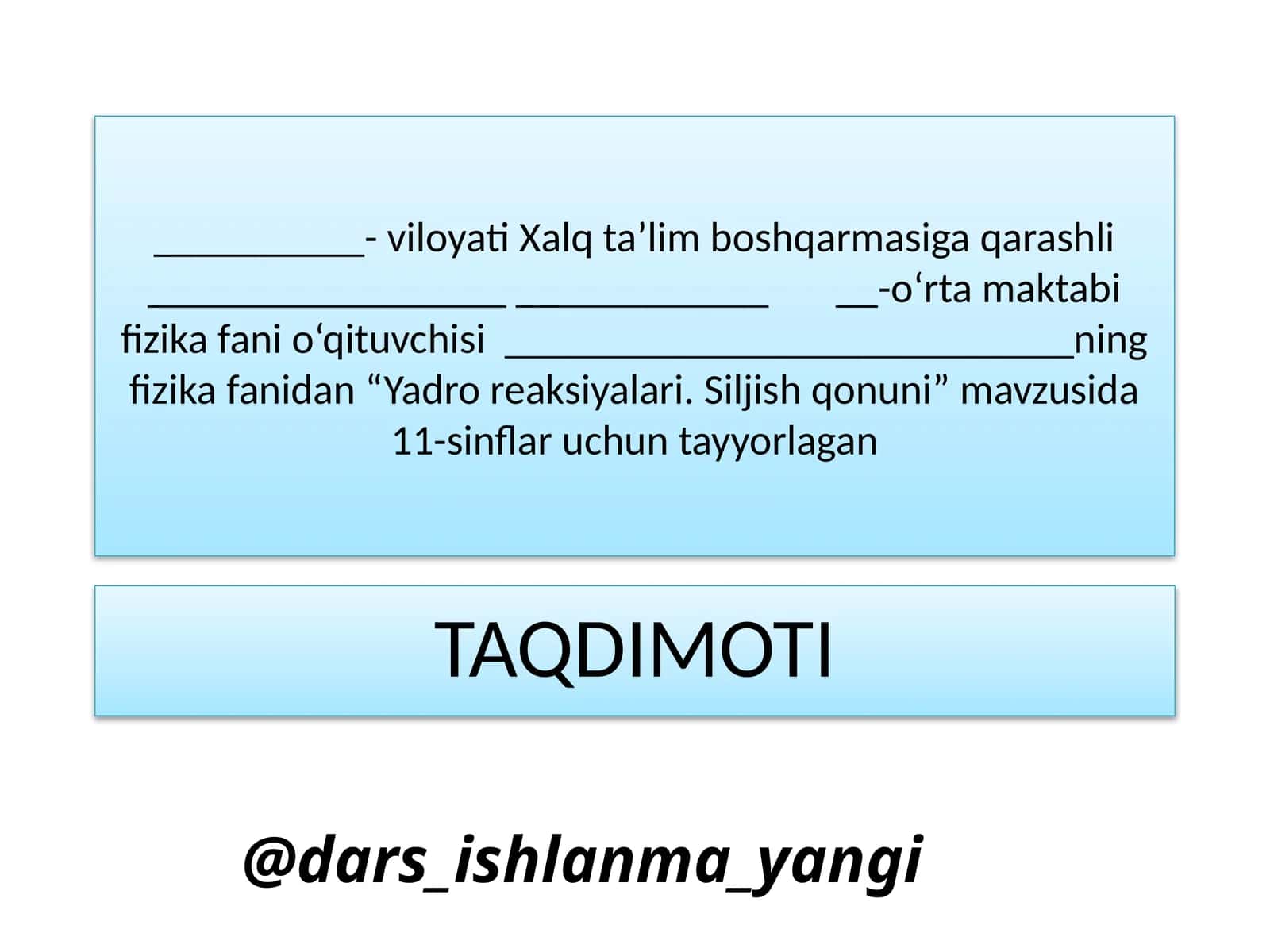 Yadro reaksiyalari. Siljish qonuni