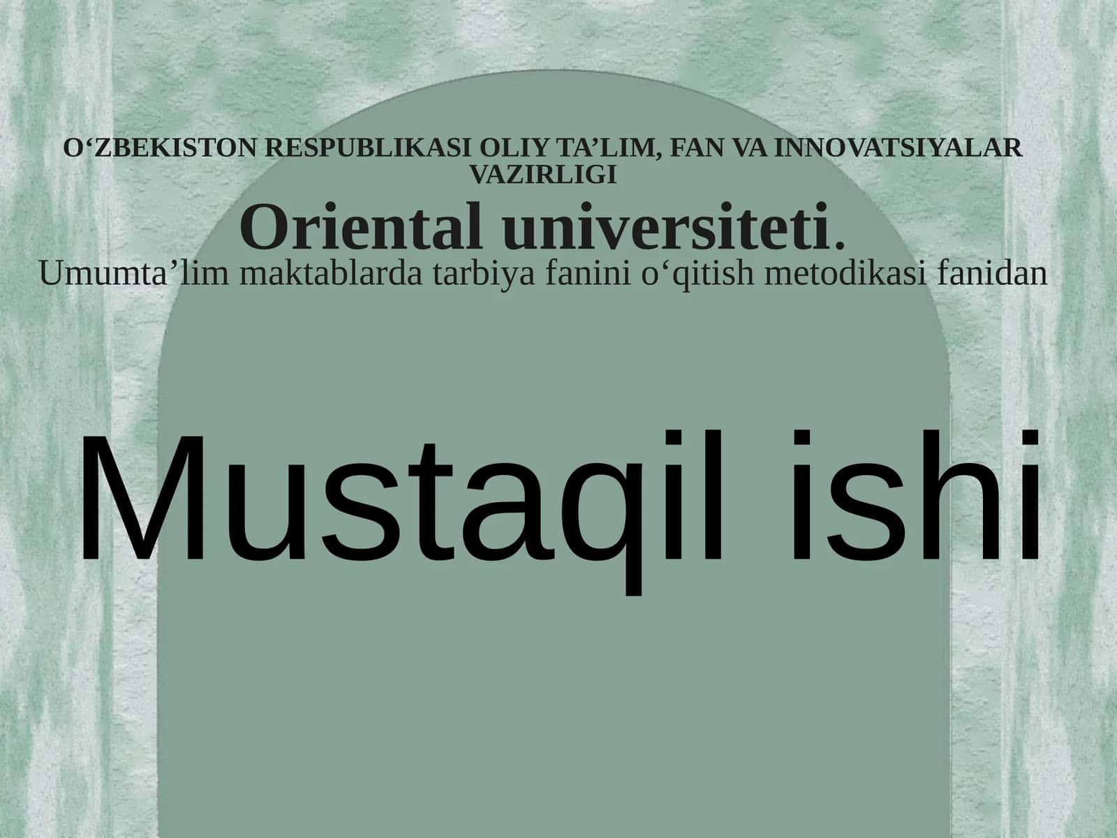 Ta’lim tamoyillari va ularning tasnifi