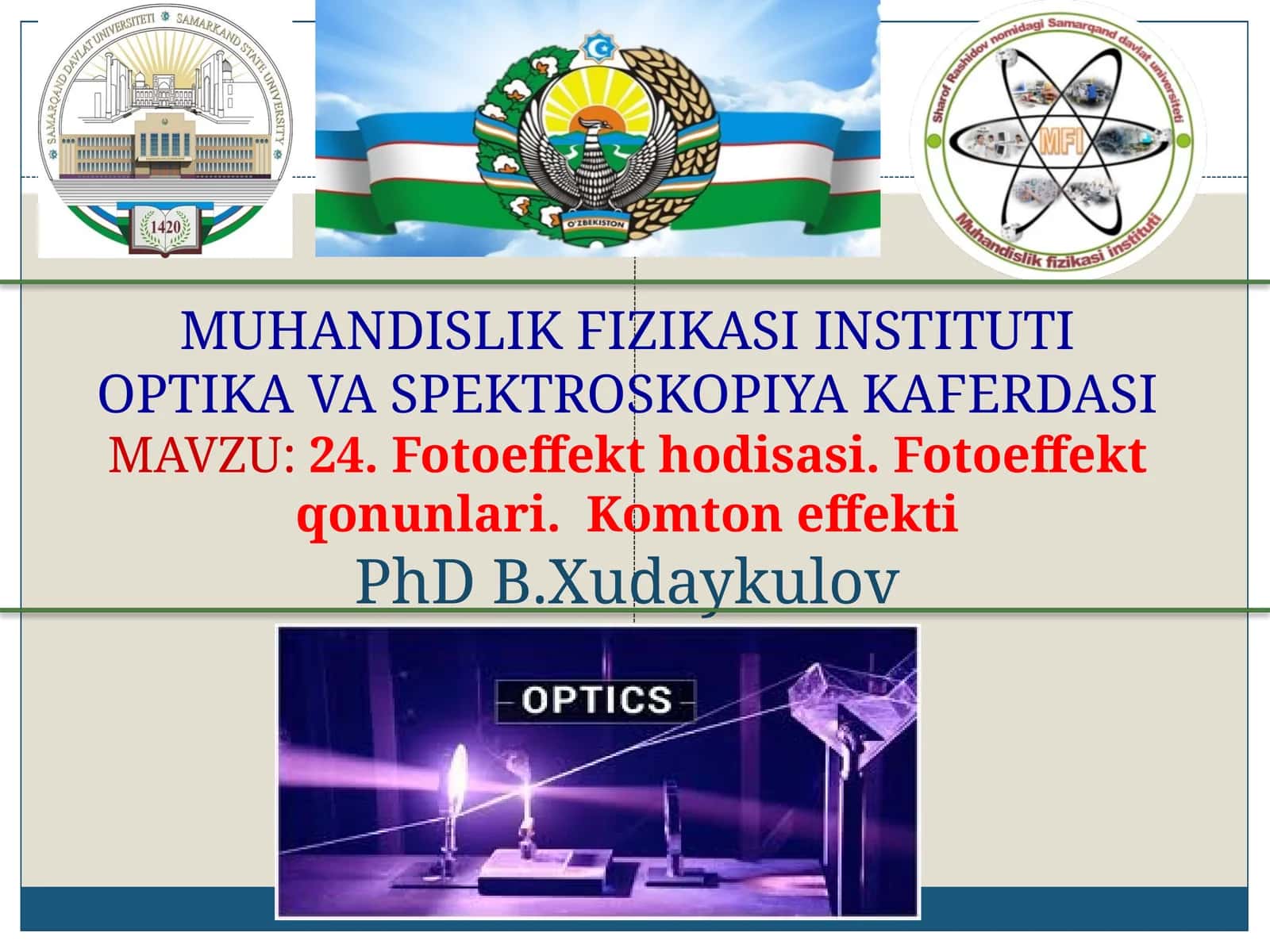 Fotoeffekt hodisasi. Fotoeffekt qonunlari. Komton effekti
