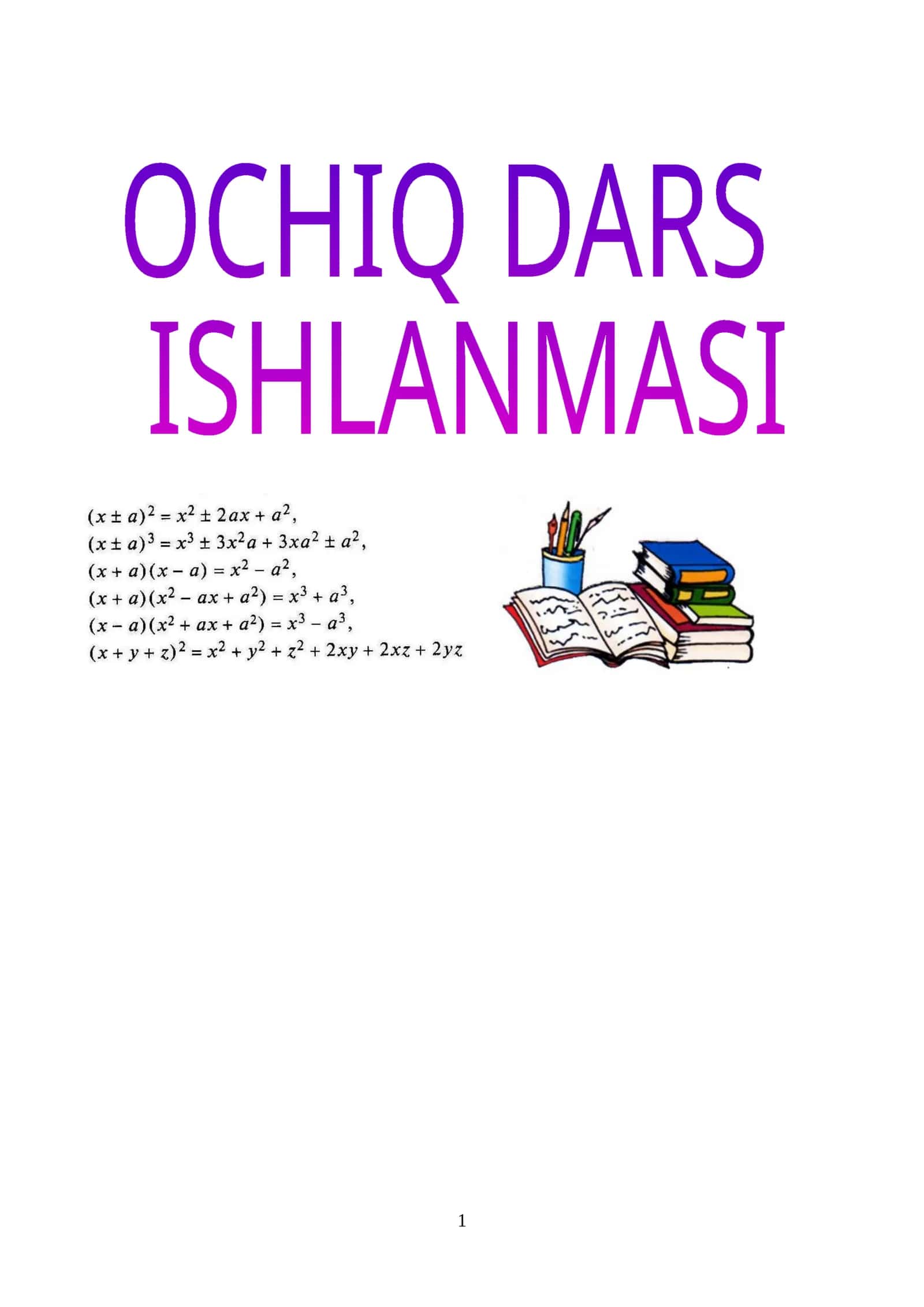 Algebraik kasr. Kasrlarni qisqartirish