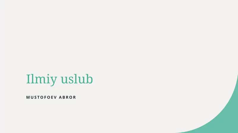 Ilmiy uslub