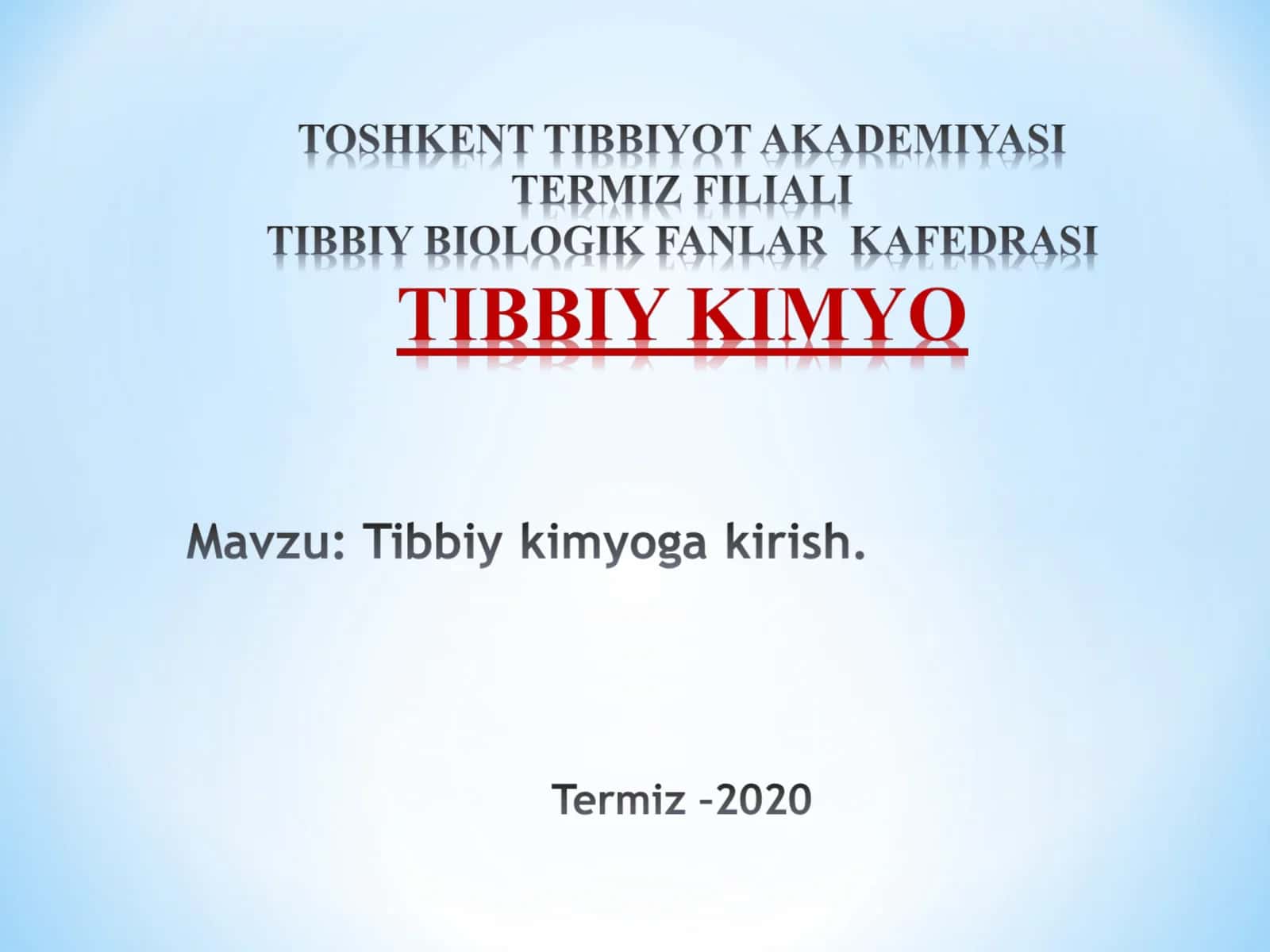 Kimyo bizning hayotimizda