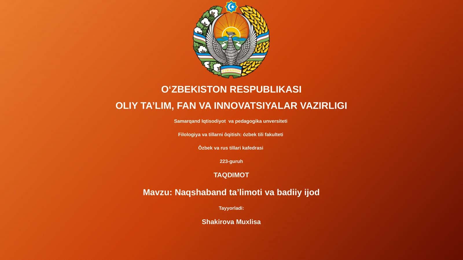Naqshaband ta'limoti va badiiy ijod