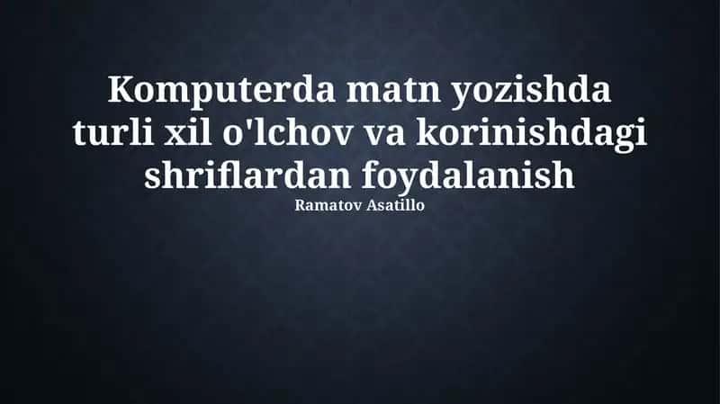 Shrift o'lchami va uslublarining asoslari