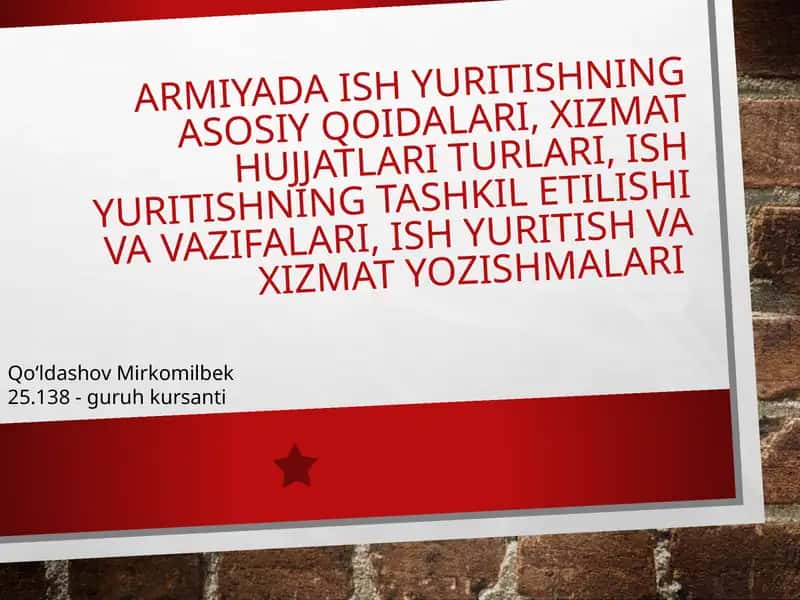 Ish yuritishning asosiy qoidalari