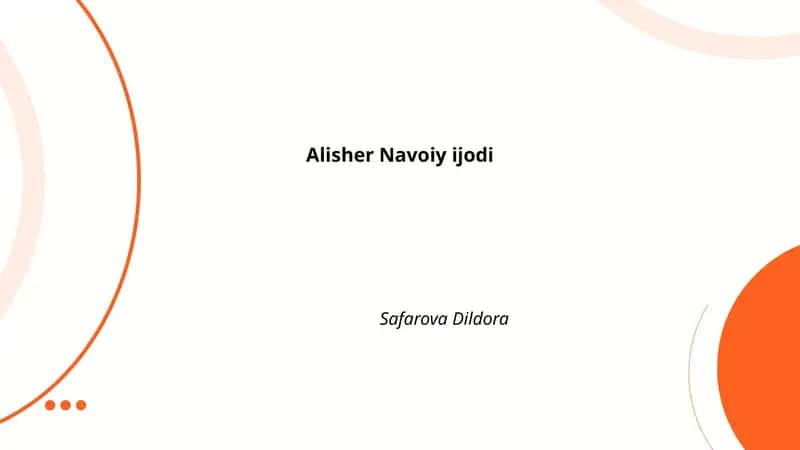 Alisher Navoiy ijodi