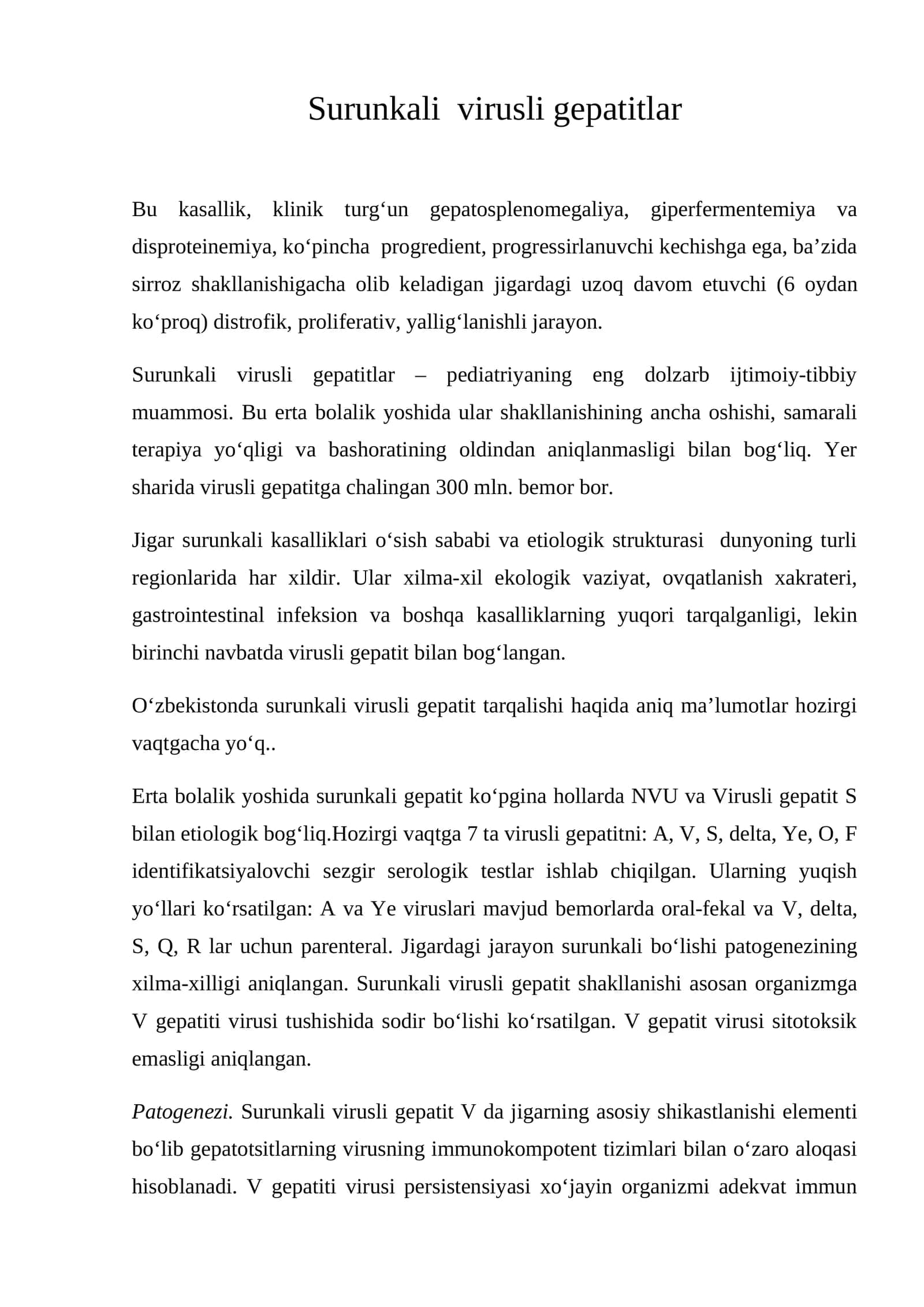 Surunkali virusli gepatitlar