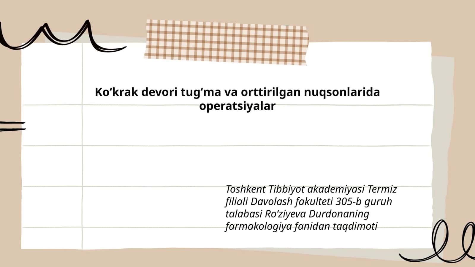 Koʻkrak devori tugʻma va orttirilgan nuqsonlarida operatsiyalar