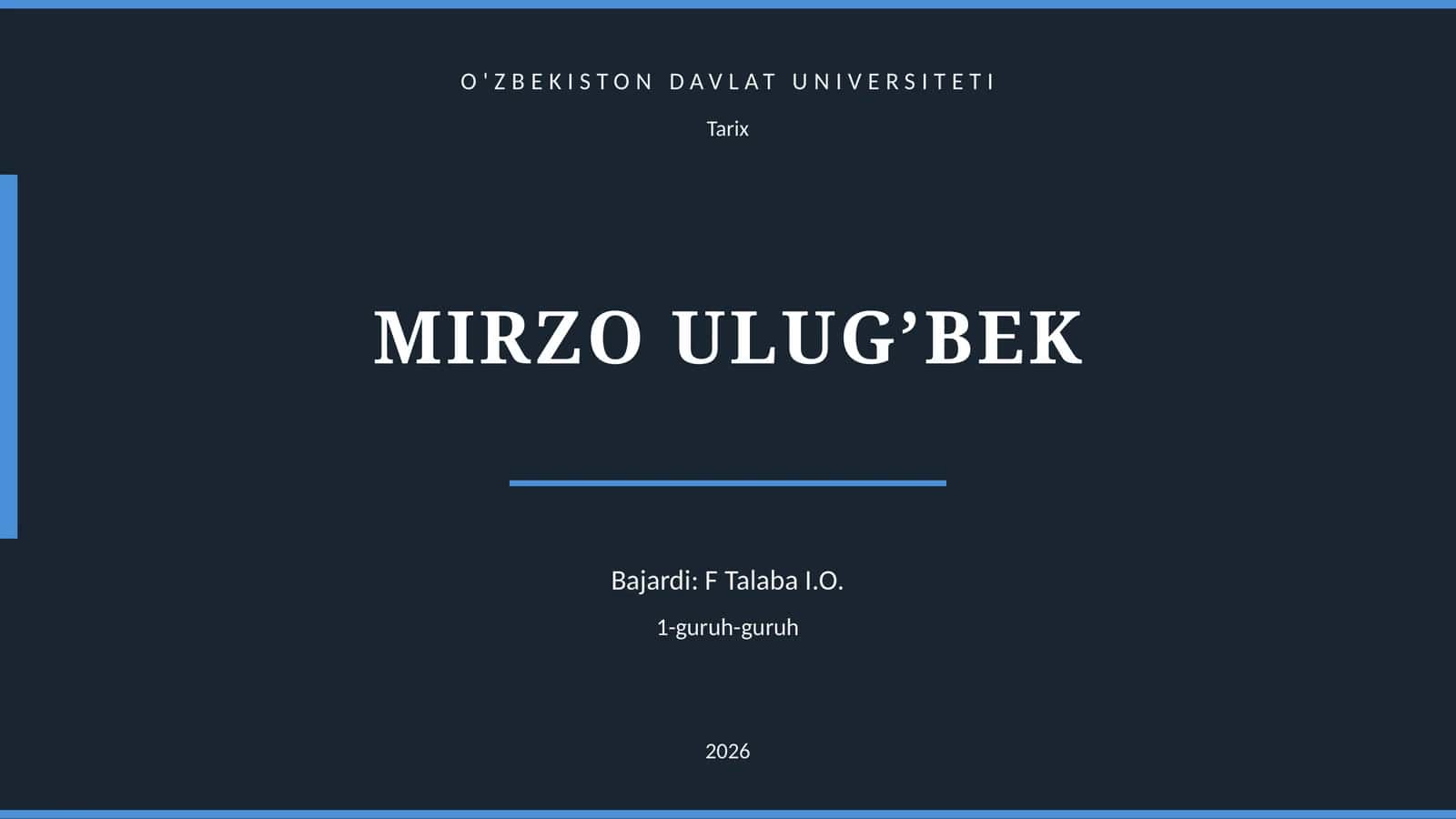 Mirzo Ulug’bek