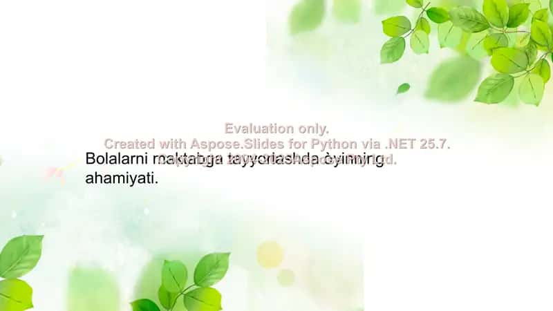 Bolalarni maktabga tayyorlashda o'yinning ahamiyati