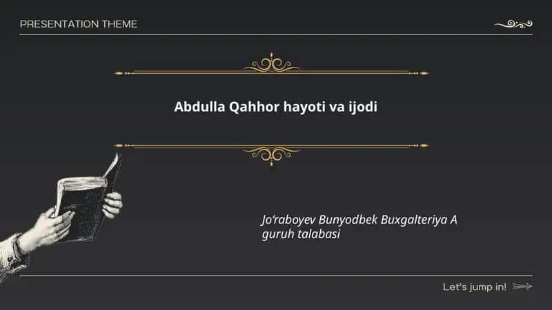 Abdulla Qahhor hayoti va ijodi