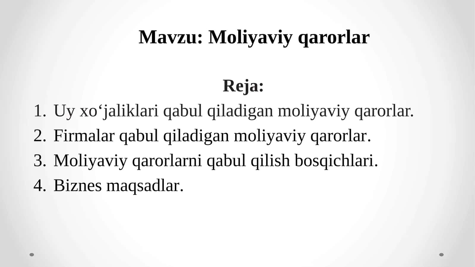 Moliyaviy qarorlar
