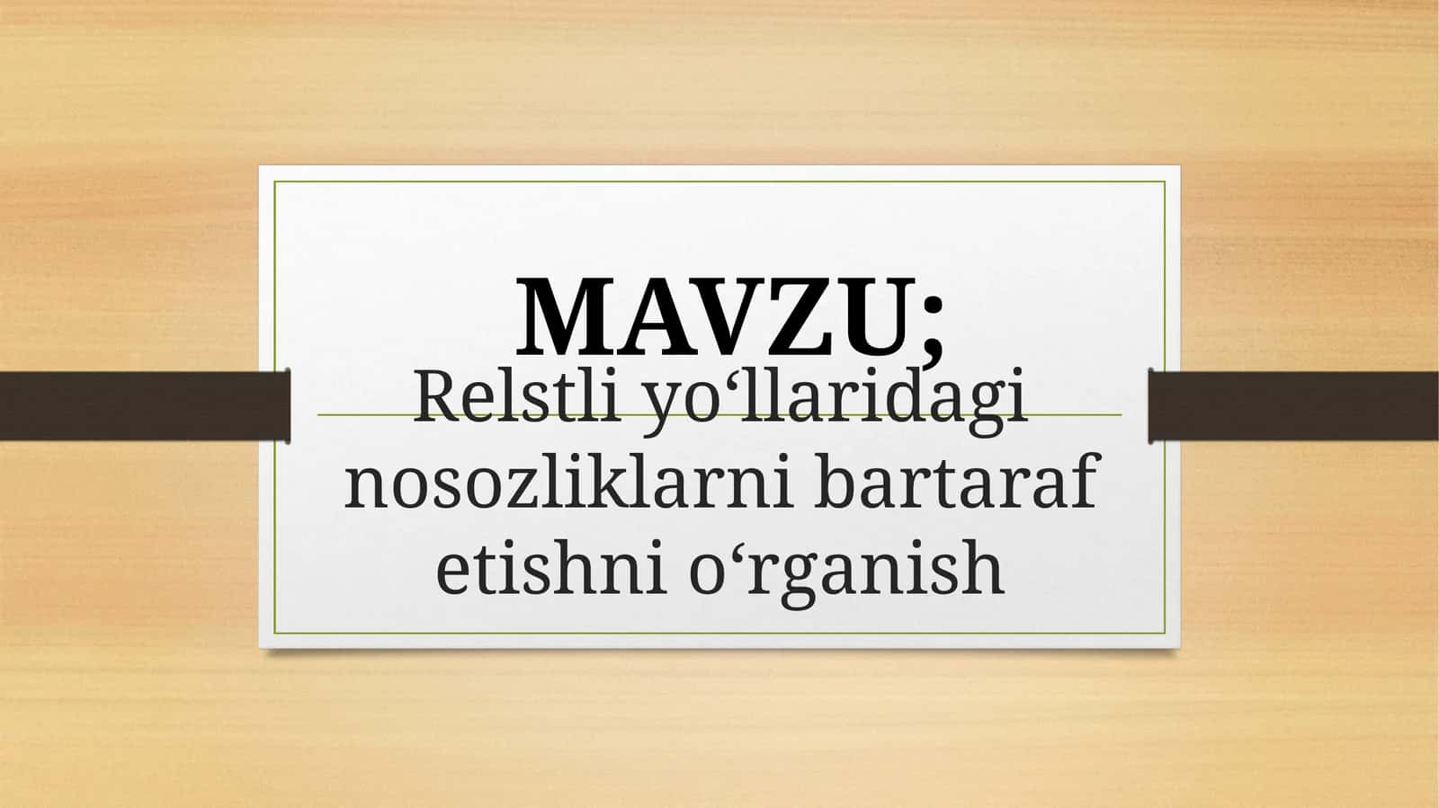 Tеmiryo‘llаrni ta’mirlаsh