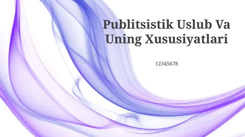 Publitsistik Uslub Va Uning Xususiyatlari