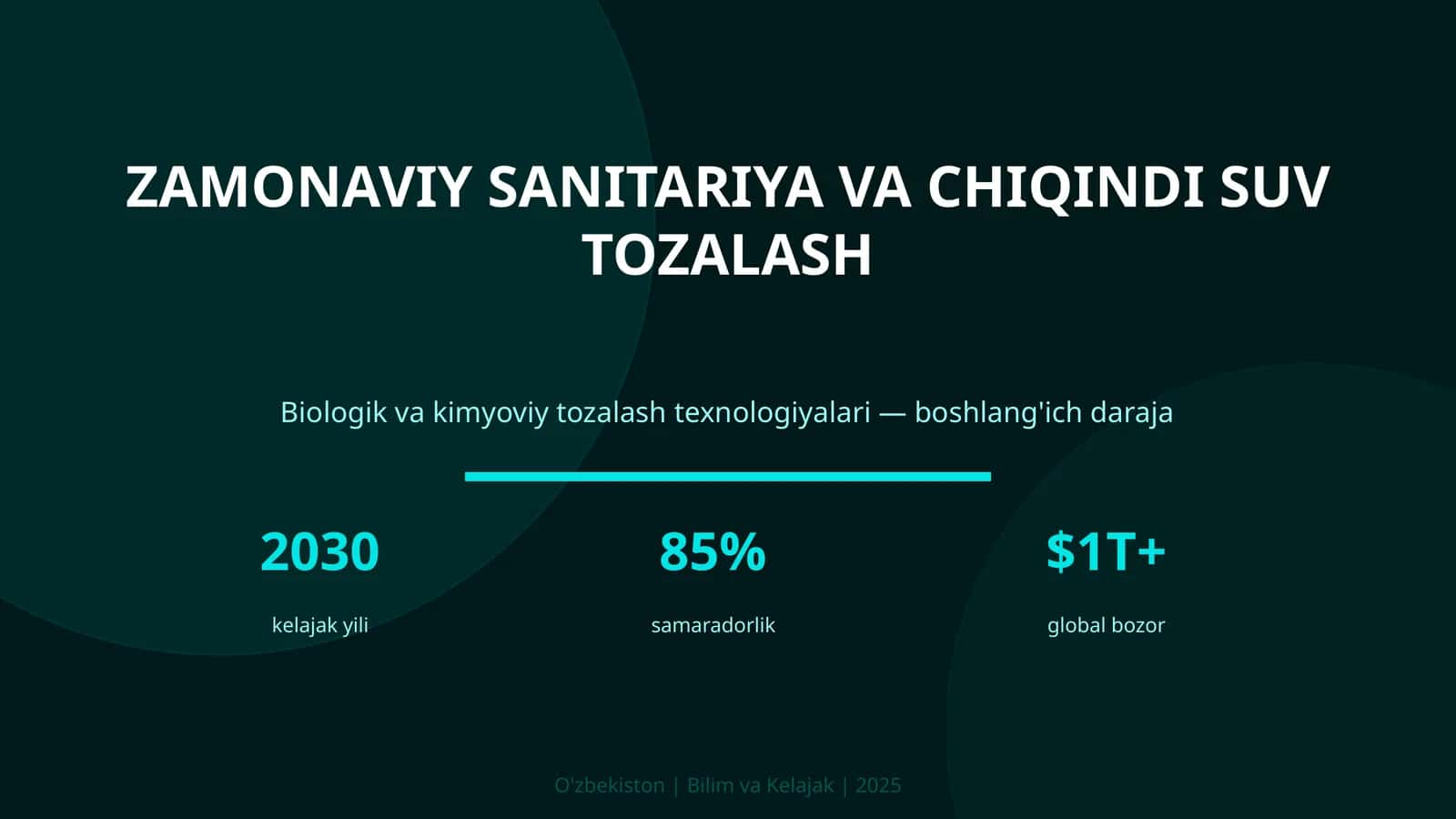 Zamonaviy sanitariya va chiqindi suv tozalash